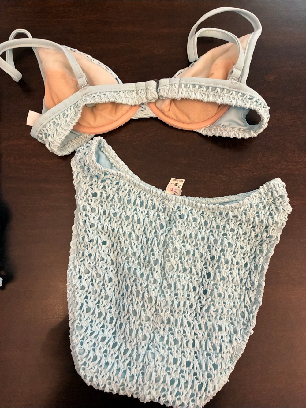 Y2K 3 piece Victoria Secret crochet bikini and wrap. Sz S / 34A - Picture 5 of 15